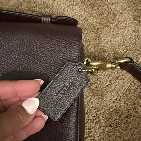 Coach Dark Brown Leather Crossbody Bag - Picture 4 of 9